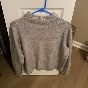 Grey With Crystals Sweater